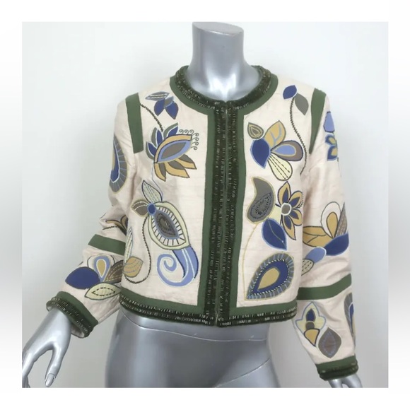 NWT $ 698 Veronica Beard BENICI EMBROIDERED JACKET, Size 8, 100% Silk - Picture 14 of 16